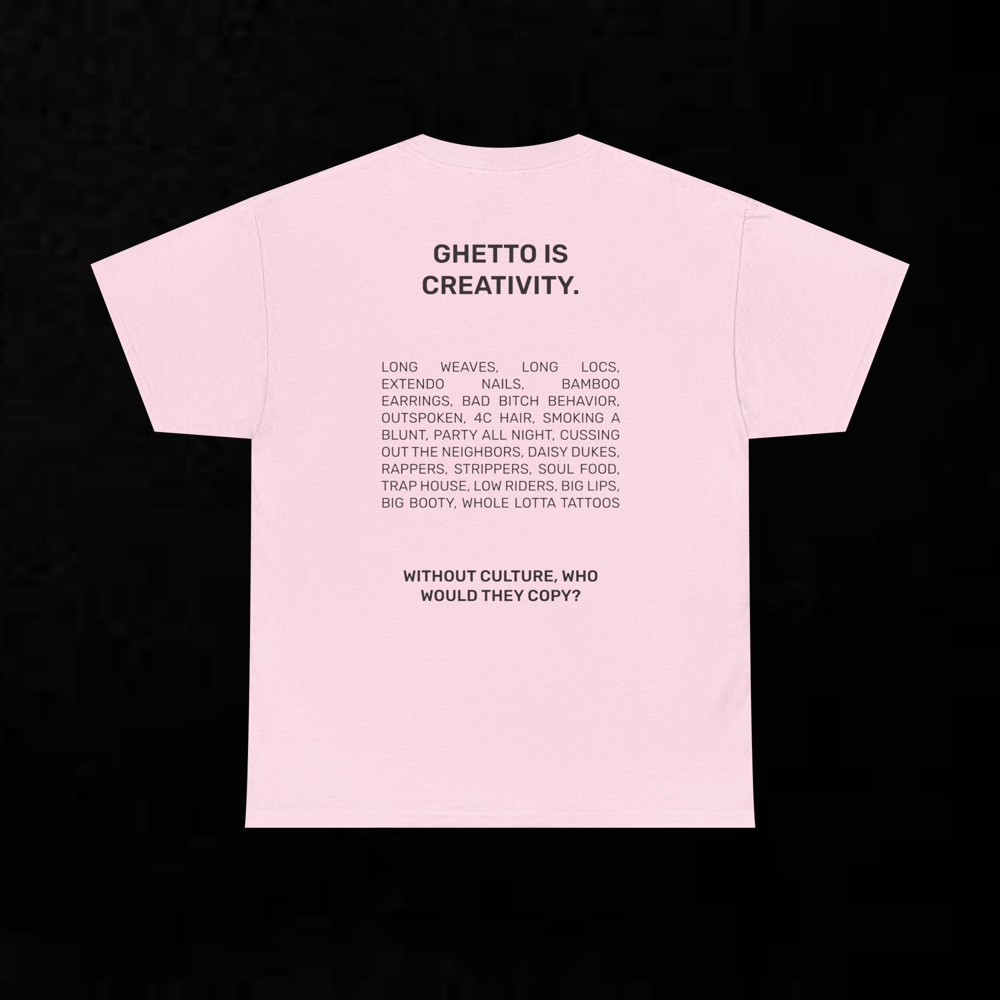 Graphic Tee — "Ghetto Is Creativity" Statement T-Shirt